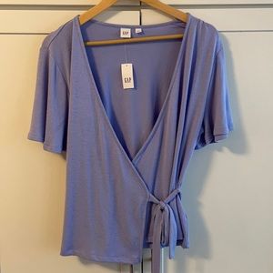 GAP size L. Purple wrap blouse.